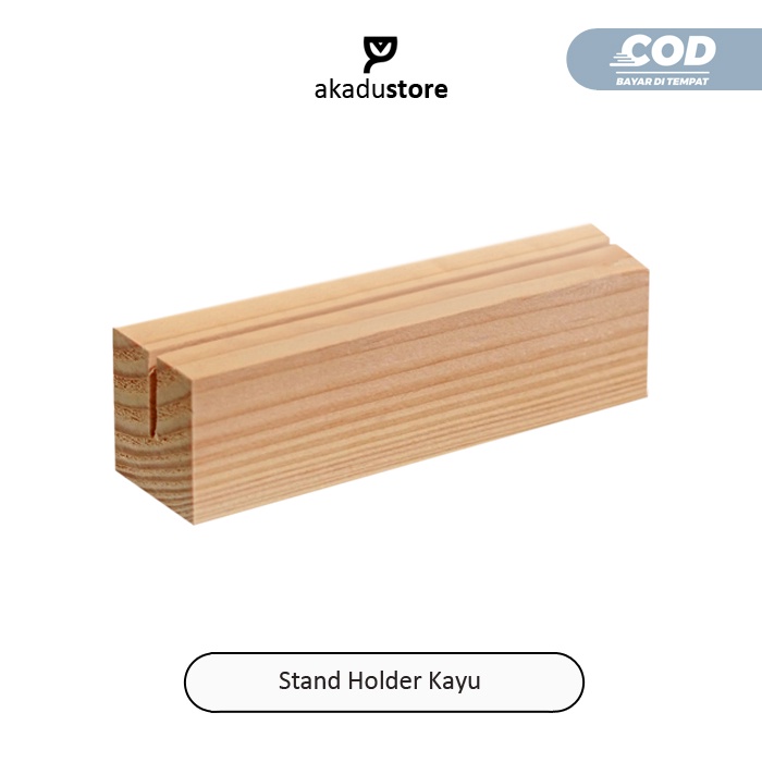 Stand Holder Kayu ukuran 13 cm / Akrilik Holder / Dudukan Meja / Dudukan Akrilik / Kalender Meja