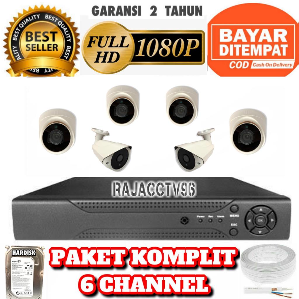 PAKET CCTV 8CHANNEL 6CAMERA 8CHENEL 6KAMERA FULL HD LENS 5MP IC SONY 1080P KOMPLIT TINGGAL PASANG