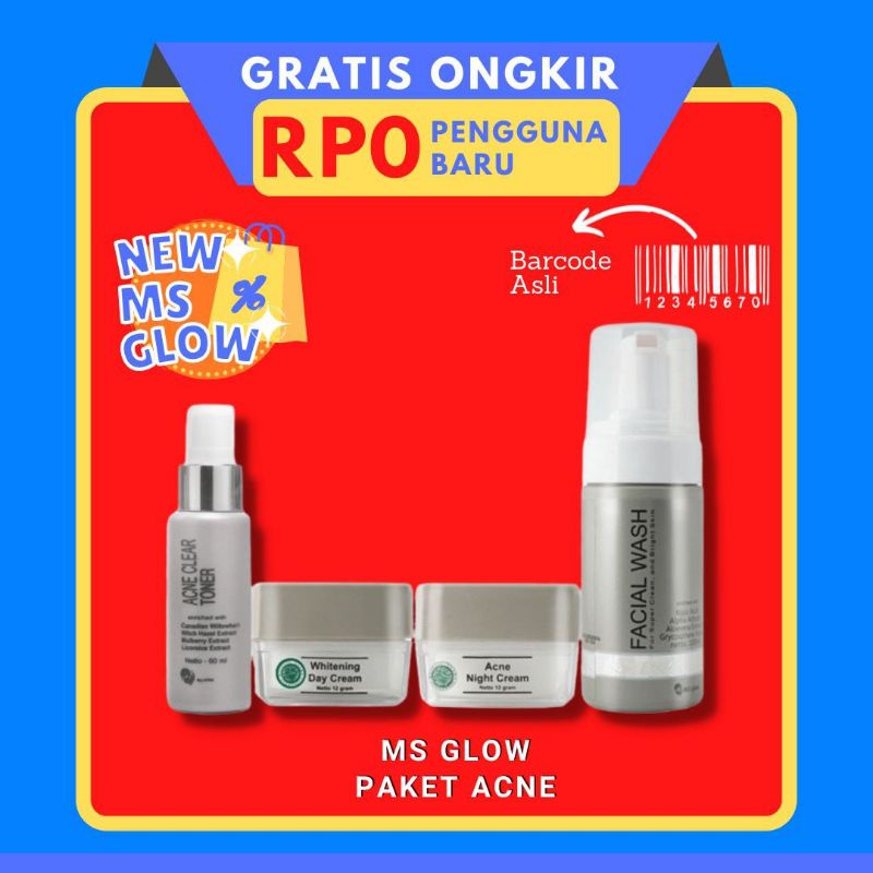 Ms Glow Paket Acne Series Original Basic Skincare Jerawat dan Bruntusan - Bisa Cod Halal BPOM