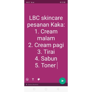 Pesanan kakak cream LBC skincare