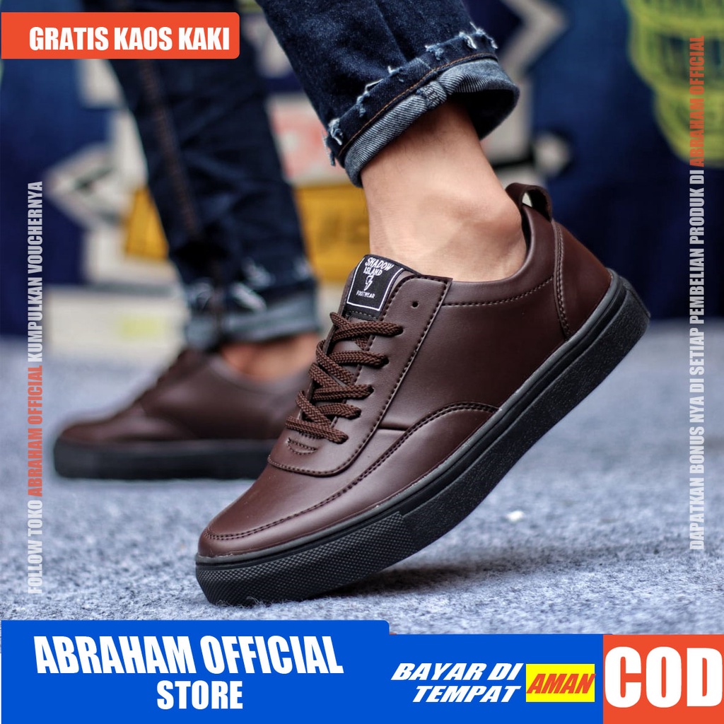 ABRHM X SHDW Sepatu Hitam Pria Kerja