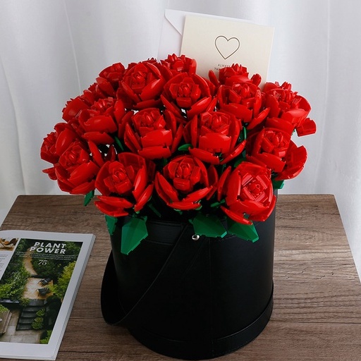 【COD】DIY Lego Bunga Balok Mainan Brick Block Flower Plant Series Building Block Bunga Pajangan Rumah Hadiah Unik / Mawar blok bangunan (kotak)