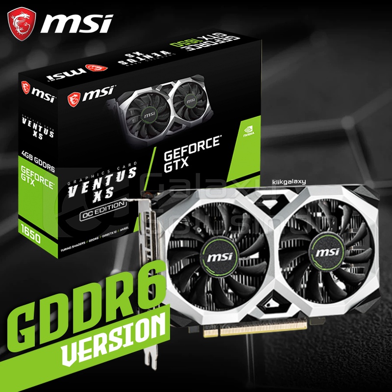 MSI GeForce GTX 1650 D6 VENTUS XS OCV1 4GB GDDR6 - VGA GTX1650 DDR6