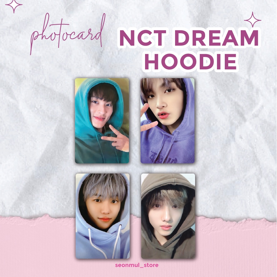 RARE!! PHOTOCARD PC NCT HOODIE / PC JAEMIN HOODIE BIRU / PC HAECHAN HOODIE UNGU / PC MARK HOODIE IJO / PC JISUNG HOODIE COKLAT