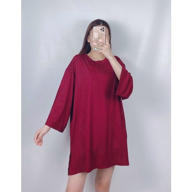 Kaos Polos Oversize Hijab Wanita Tangan 7/8 / Baju Jumbo XXXL