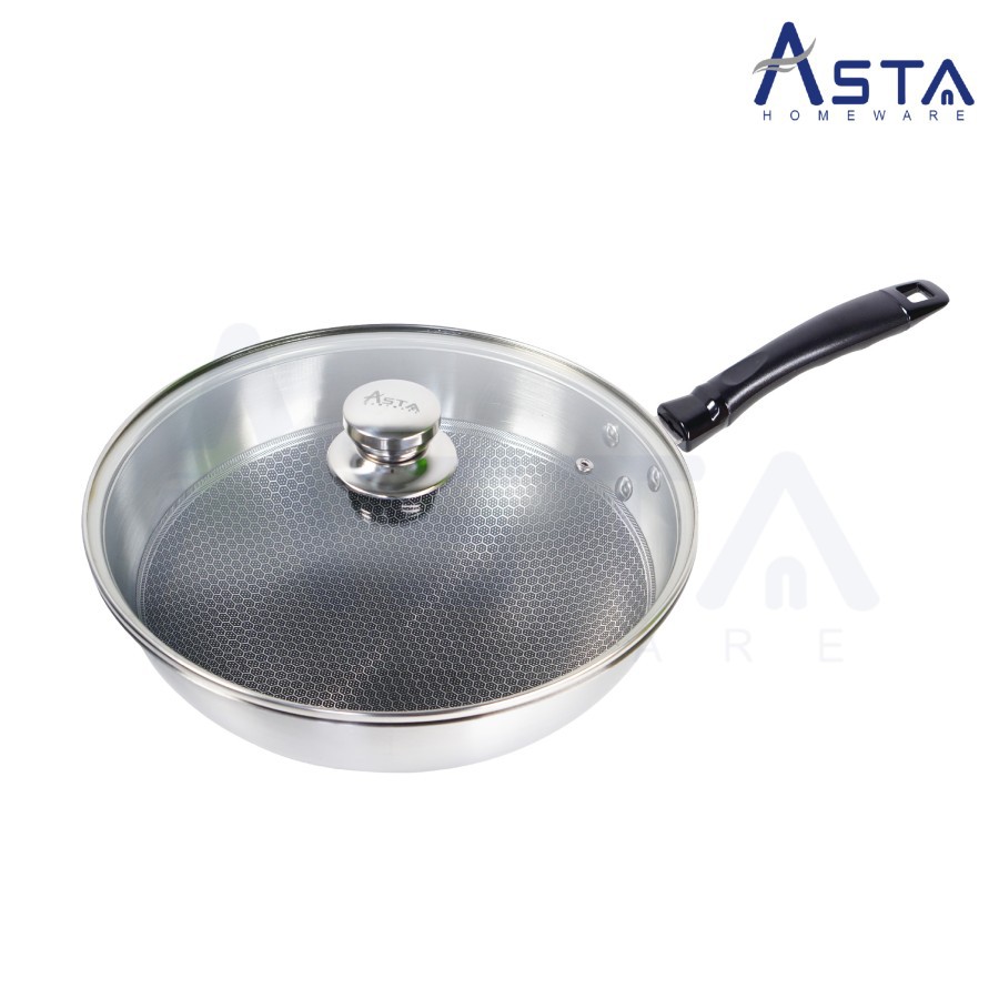 Hachi Wok - Wajan 32cm Stainless 3 Lapis, Anti Gores, Kuat dan Tebal