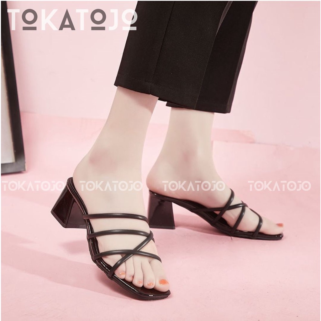 Sandal heel wanita terbaru 2022 kekinian temali Sandal hak tahu 5 cm terbaru kasual fashion korea Sandal wanita realpict Sandal heels terbaru wanita