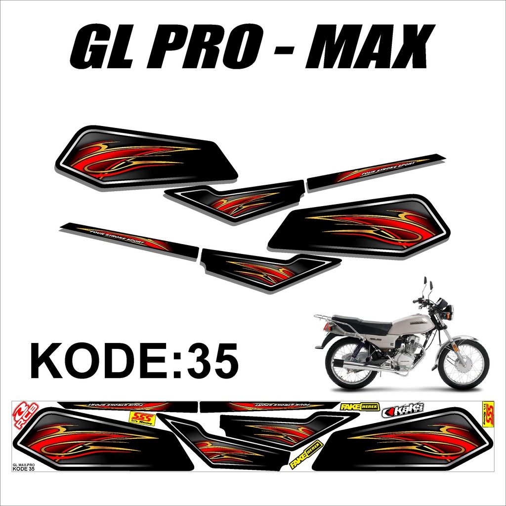 (COD)Sticker Striping Lis Variasi GL PRO - GL MAX Motif Grafis Elegant IF 35