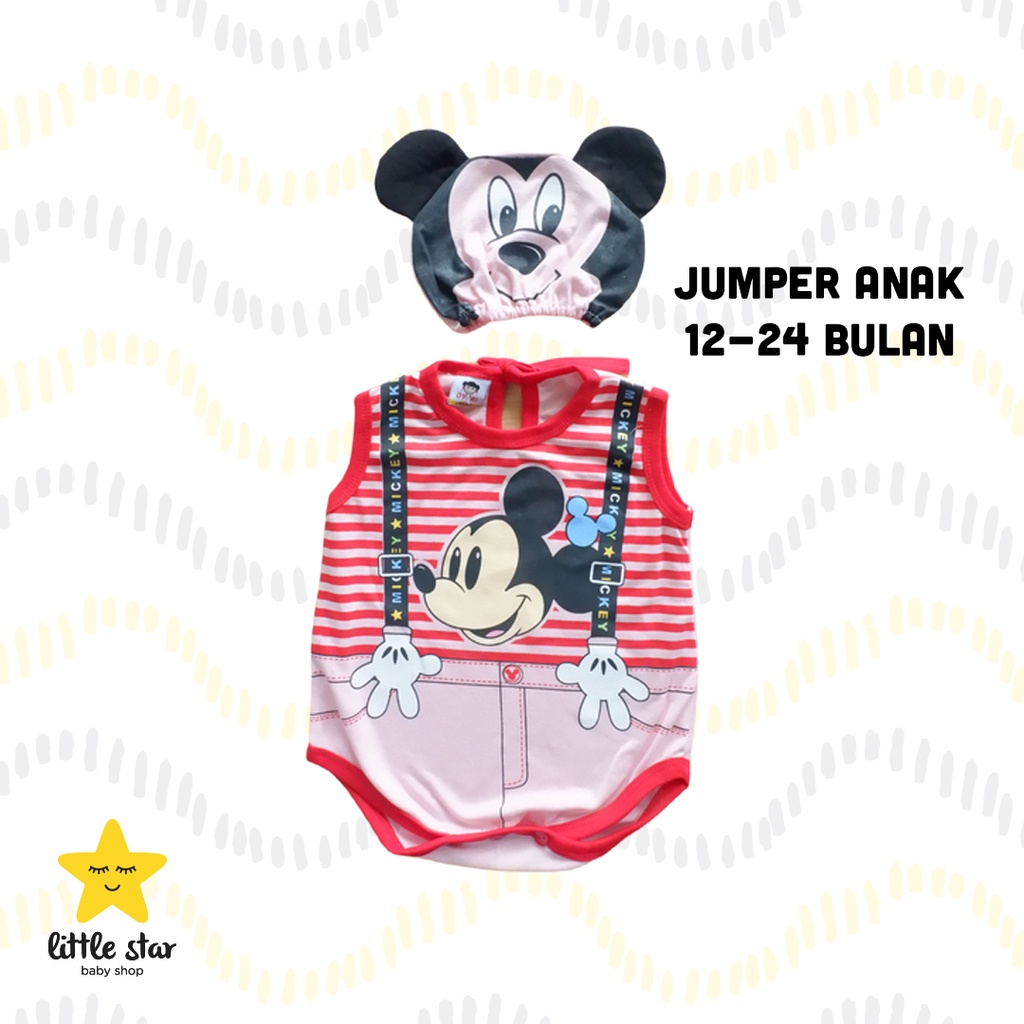 Oyuki Setelan Jumper Topi Anak Bayi Cewek Cowok | Hansop Mickey Mouse Disney