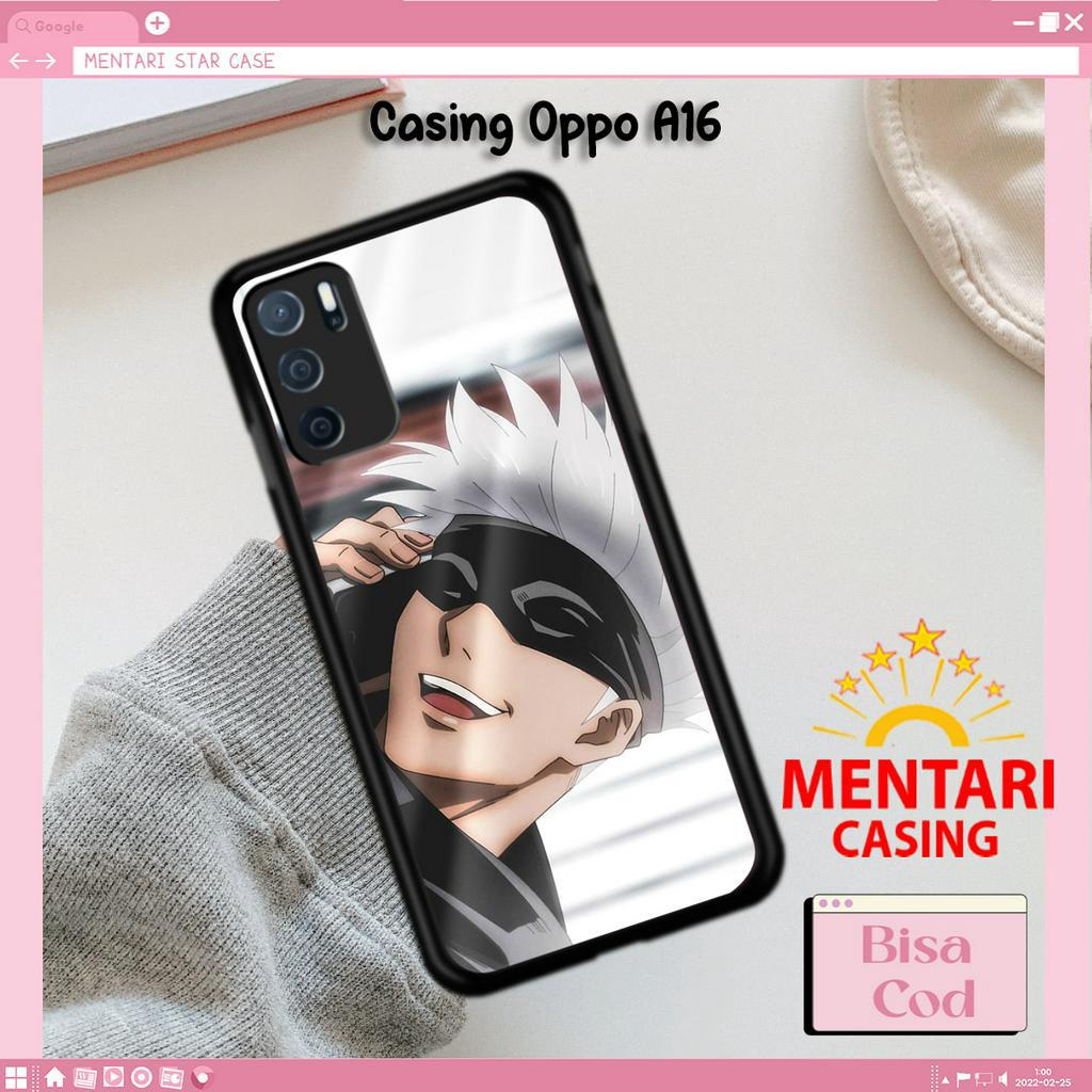Mentari Casing Hp OPPO A16 Case OPPO A16 Motif GOJO02 Hardcase Softcase Estetik Premium Glossy Pelin
