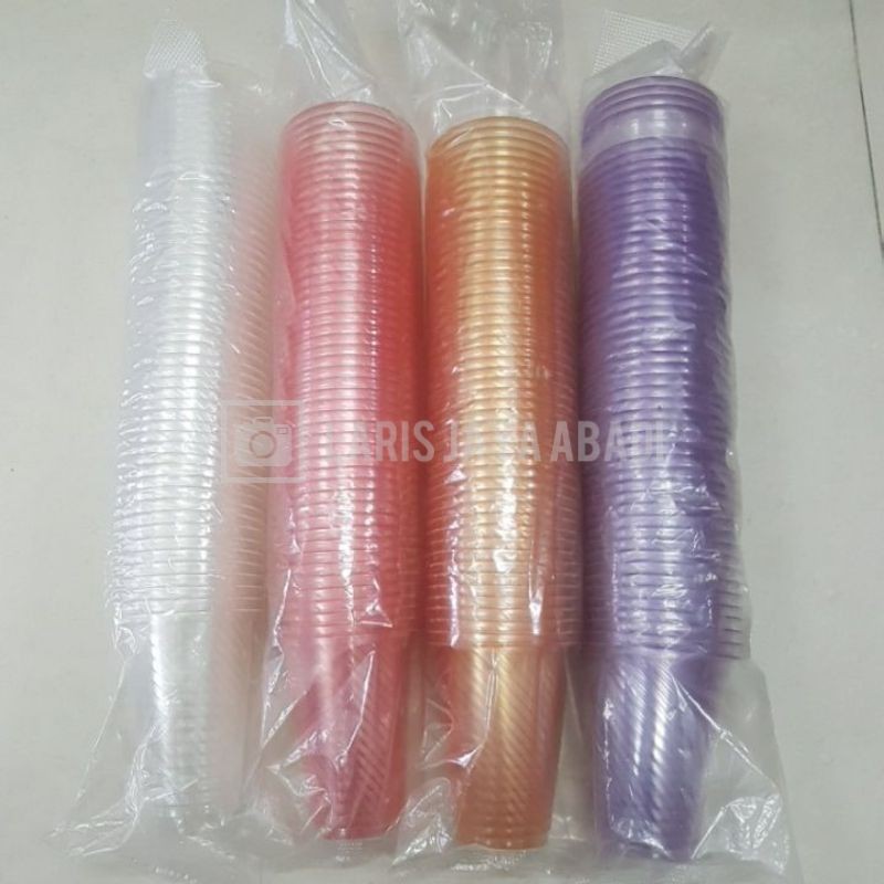 Gelas Cangkir Cup Aqua Plastik Ulir utk pesta, dll / Gelas 220ml