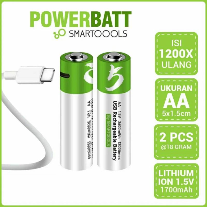 Smartoools powerbatt AA dan AAA