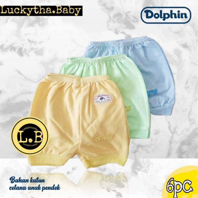 6pcs Celana pendek bayi merk dolphin / Celana pendek bayi polos / celana bayi polos