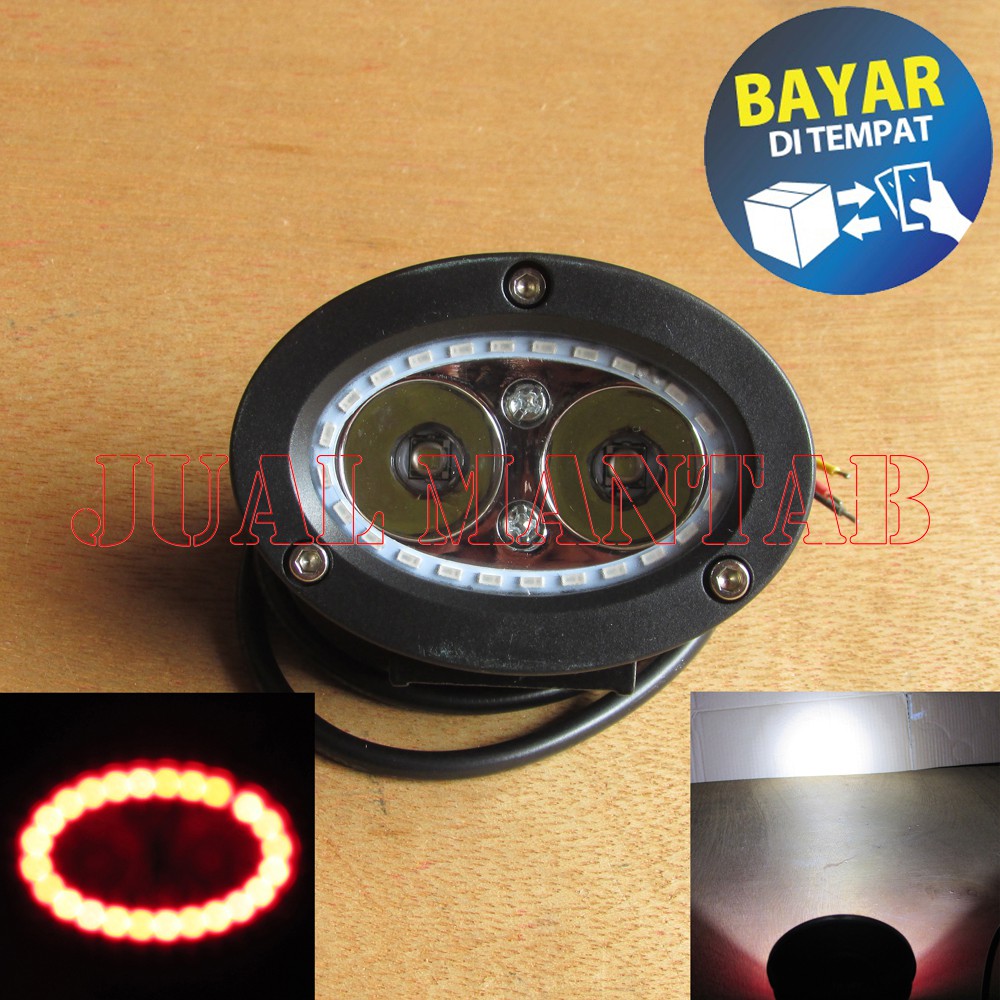 Lampu Tembak Fokus Motor Dan Mobil Lensa 4D Lampu Sorot Mini 12V Lampu Mini 2 LED Universal