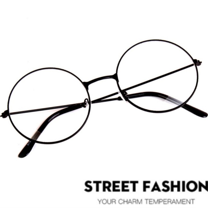 INDOMINI R092 Kaca Mata Bulat Oval Design Fashion Korea Pria/Wanita Kacamata Optik Frame Sunglasses-2