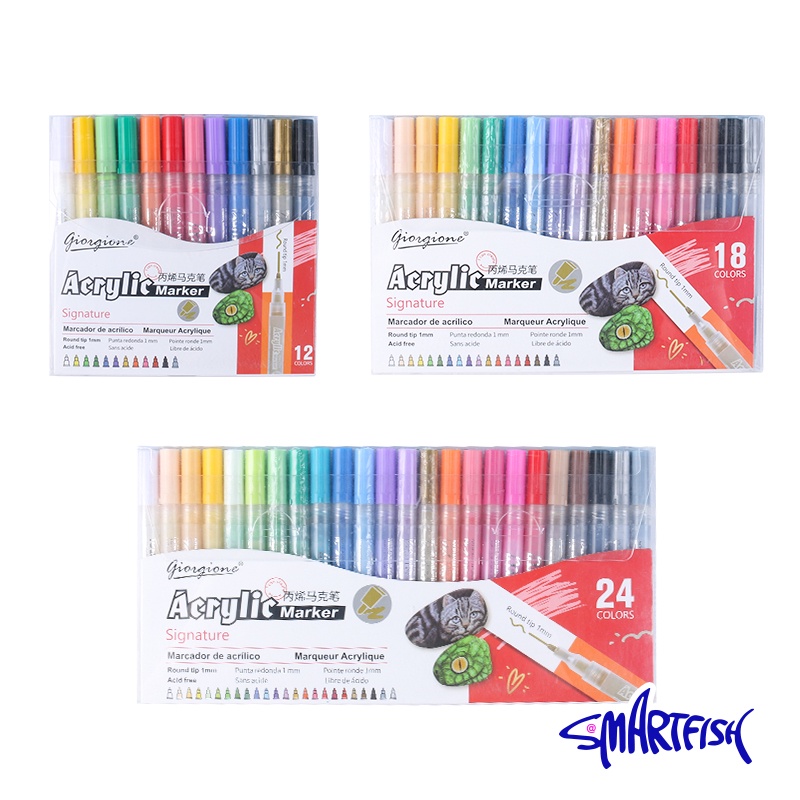 Smartfish Acrylic Marker Pen Set Premium 24 Warnas