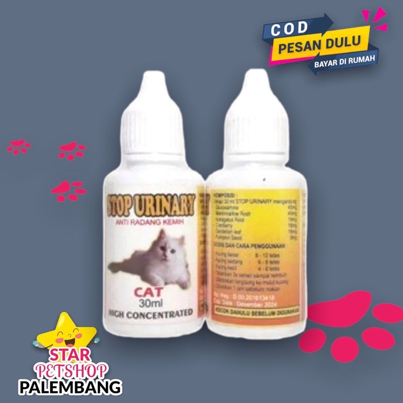 Obat kucing STOP URINARY 30ml Free Packing Bubble