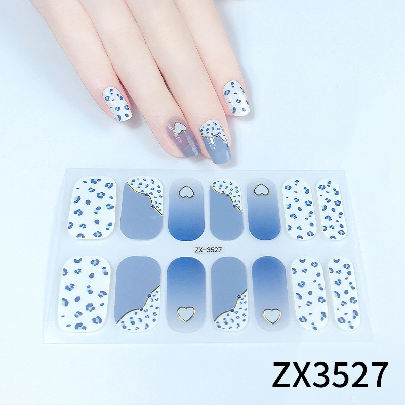 Stiker Kuku 3d Motif Berlian / Mutiara Warna Gradasi Tahan Air Untuk Nail Art / Manicure DIY