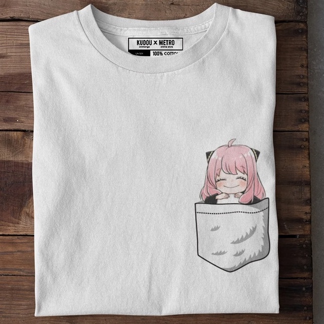 Tshirt Anya Fake Pocket Anime Manga Spy x Family Premium Unisex