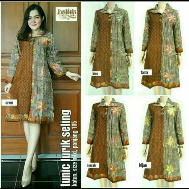  TUNIK  BATIK  DRESS BATIK  BIG  SIZE  JUMBO SIZE  FIT XXL LD 110 