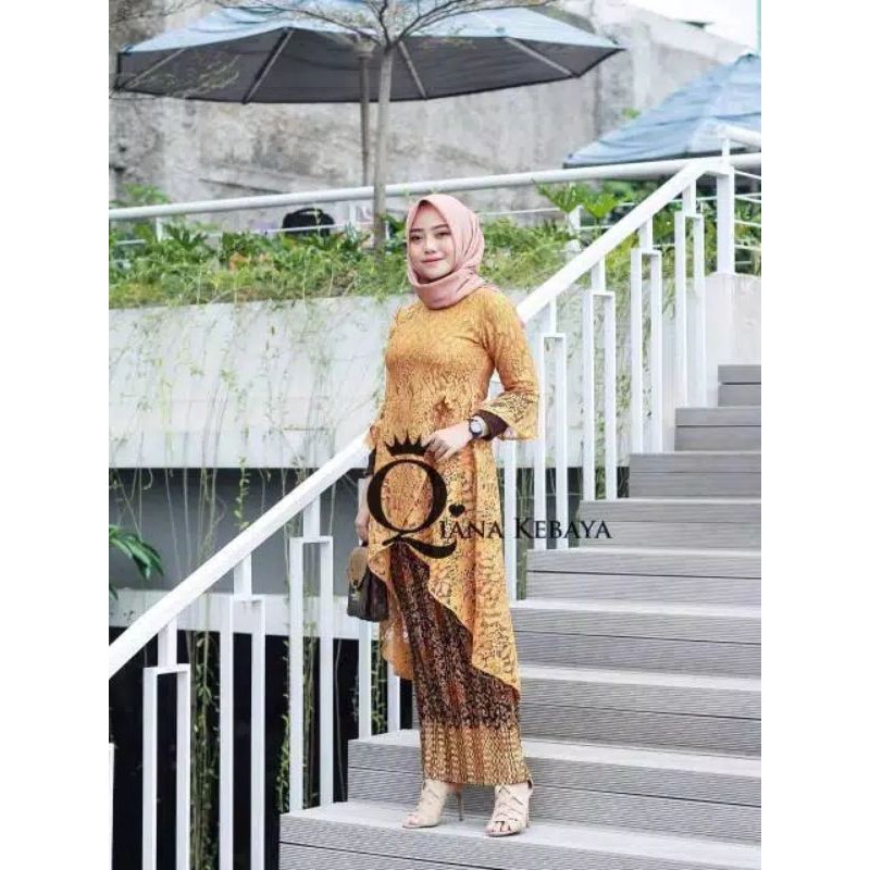 IndahKebaya | SETELAN KEBAYA MODERN / SRIKANDI MIX ROK PLISKET JUMBO / WISUDA / PESTA / SERAGAMAN