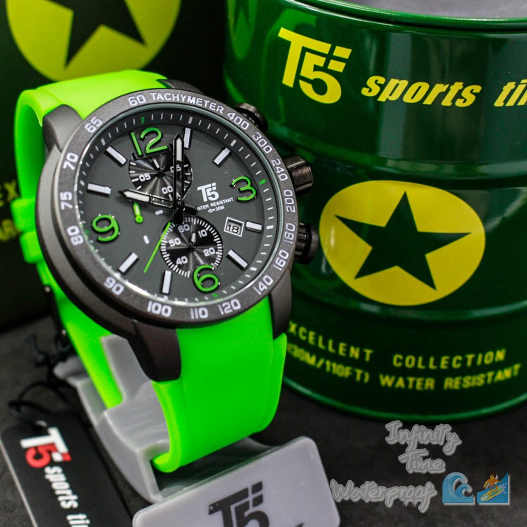 Jam Tangan Cowok T5 H3450G H3450 3450 Chrono dan Tanggal Aktif Kualitas Original Waterproof