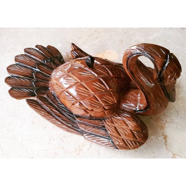 Asbak kayu jati angsa ukir jepara bebek hewan ukiran asli termurah murah