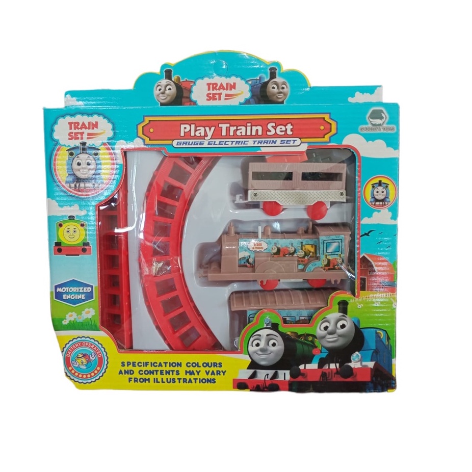 Mainan Anak Kereta - Keretaaan Mainan Kereta Jalan Electric PlayTrain Set Mainan Anak Kereta Api 3 Gerebong  SNI