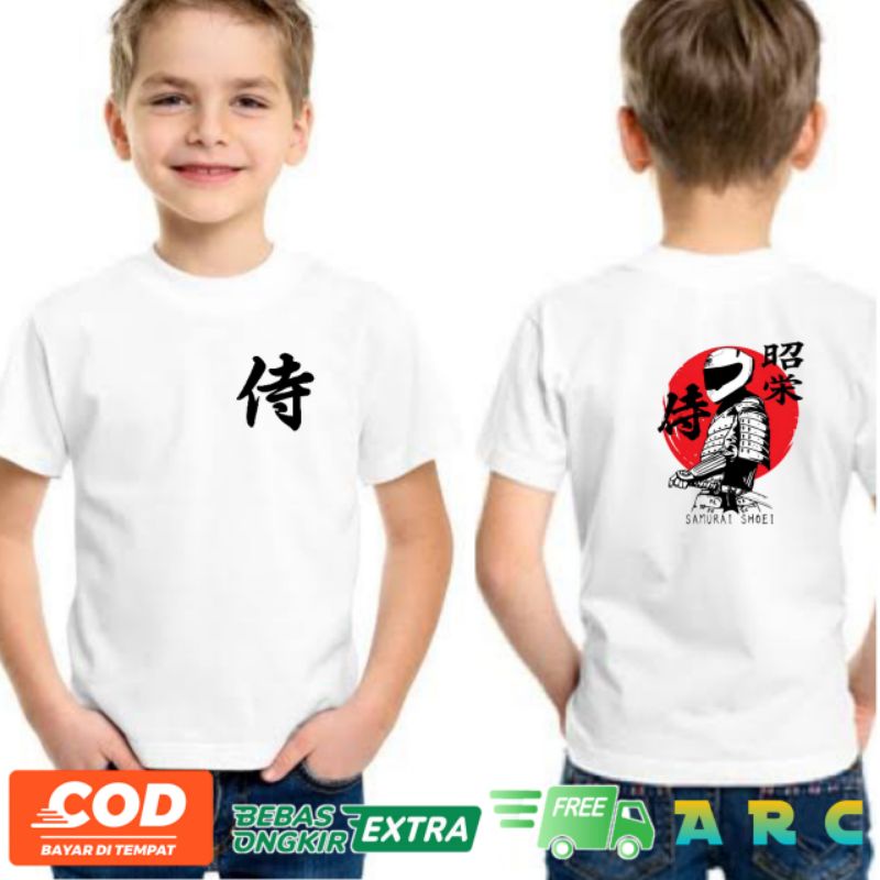 Baju Kaos anak laki laki karakter samurai jepang/baju kaos jepang samurai/kaos keren jepang