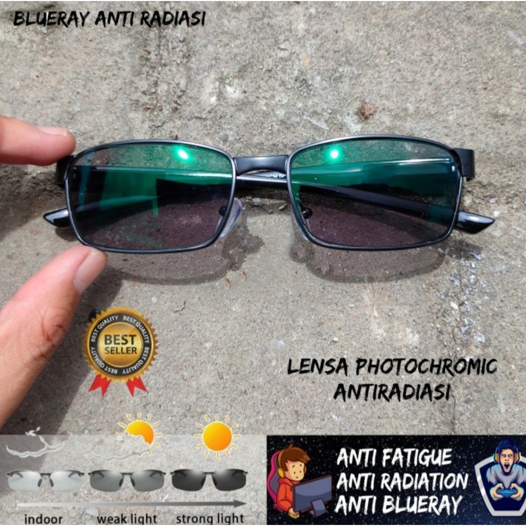 KACAMATA PHOTOCROMIC / KACA MATA ANTI RADIASI MINUS PRIA WANITA ORIGINAL