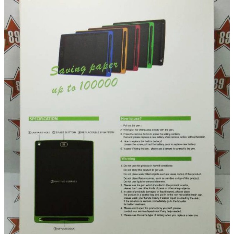 

LCD Drawing Writing Tablet untuk Anak dan Dewasa 8.5".