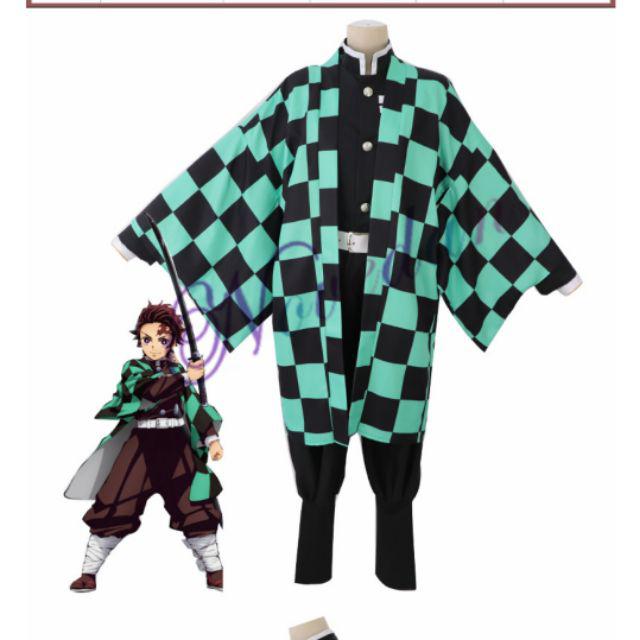 Tanjiro Kimetsu No Yaiba Costume Yukata Haori Anime Cosplay Shopee Indonesia