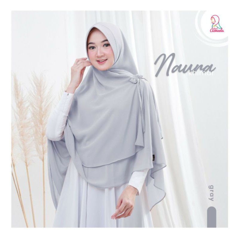 Azmeela Naura Khimar by Azmeela hijab khimar syari 2 layer size m size L riezshop