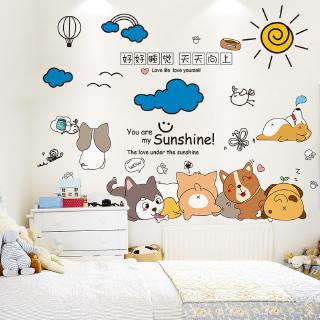 Kartun stiker  dinding  stiker  kamar  anak anak tidur hiasan 
