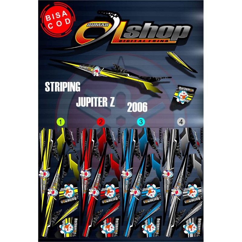 Striping Jupiter Z 2006 Motif doraemon variasi pilihan warna