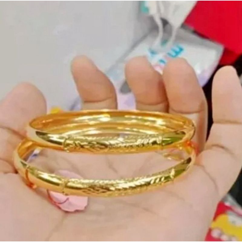 (COD) Gelang Bangkok Pasir Titanium Gold Terbaru Anti Luntur dan Karat