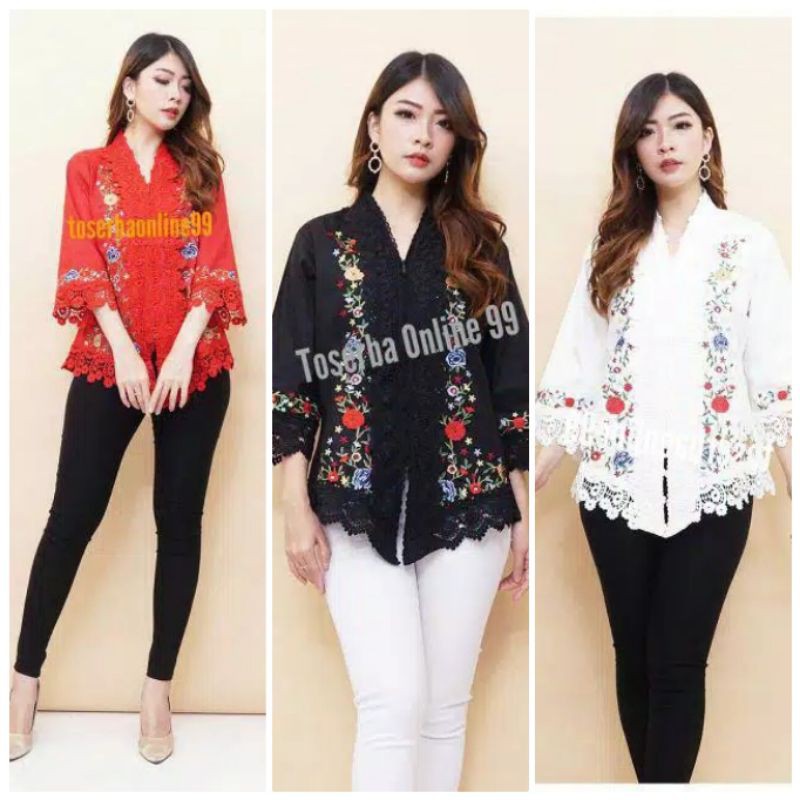 PROMO MURAH Kebaya Encim Senada Katun Brokat Import