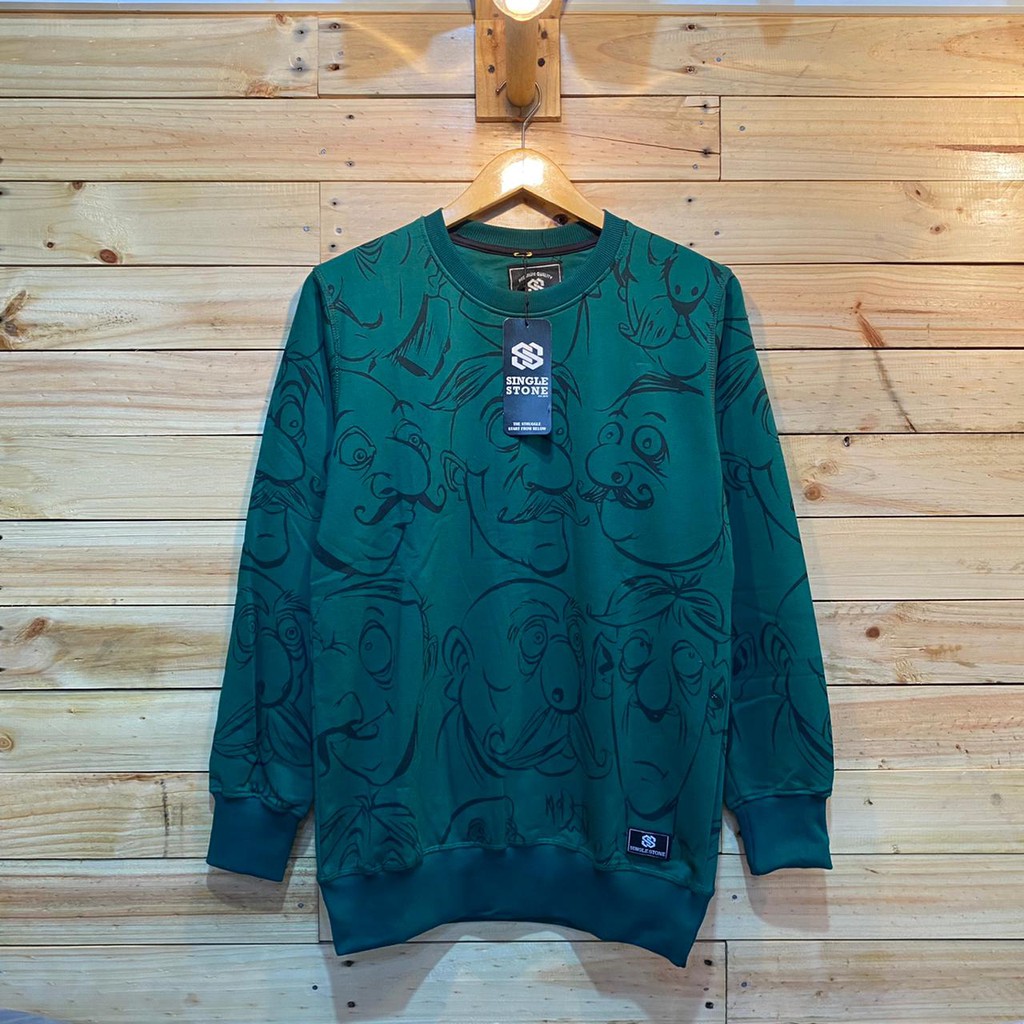 Sweater Pria Deas Off White Beludru Panas Musim Gugur Berkerudung Dingin Remaja Memakai Versi-Motif 7