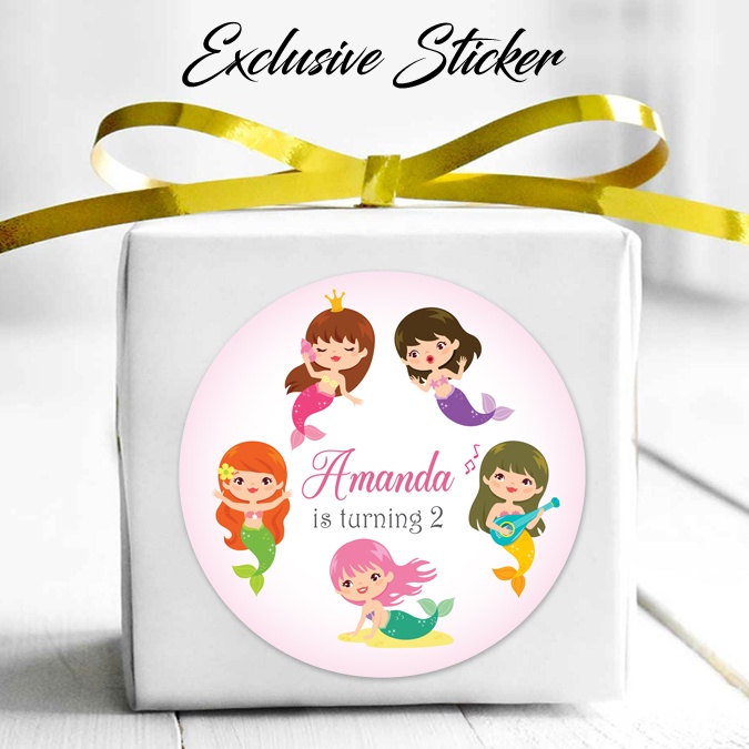 

50 STIKER / STICKER MERMAID 2-3 UTK BAG / BENTO / SOUVENIR ULTAH ULANG TAHUN