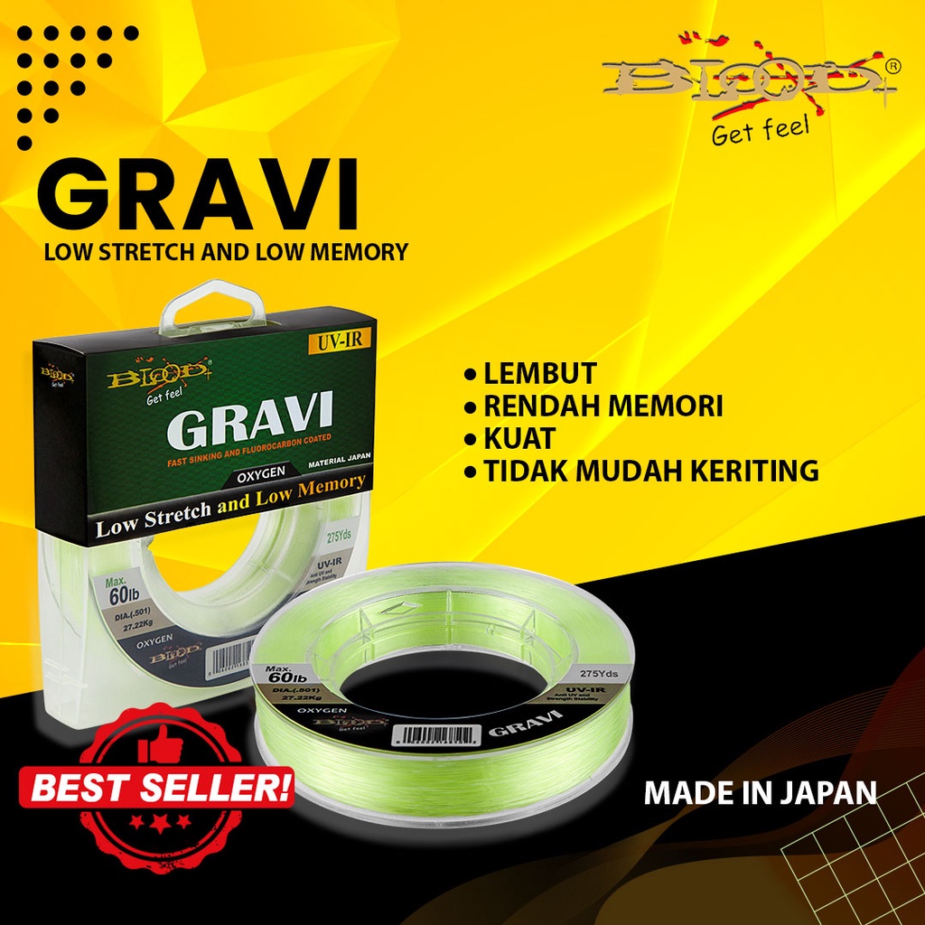 SENAR / LINE MONO BLOOD GRAVI (Color GREEN CLEAR)