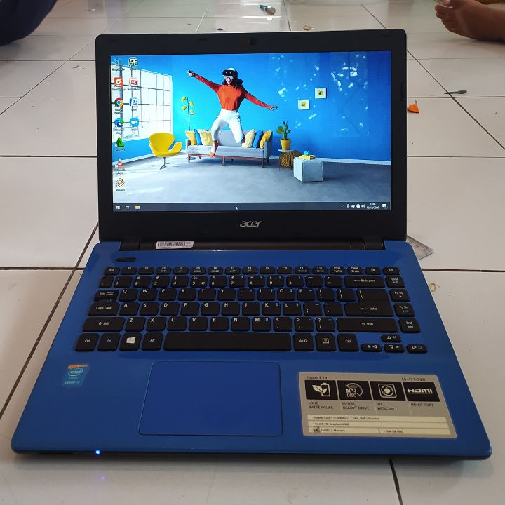 Acer E5-471 Warna Biru Laptop second bekas murah RAM 4GB SSD 128GB intel core i3 haswell