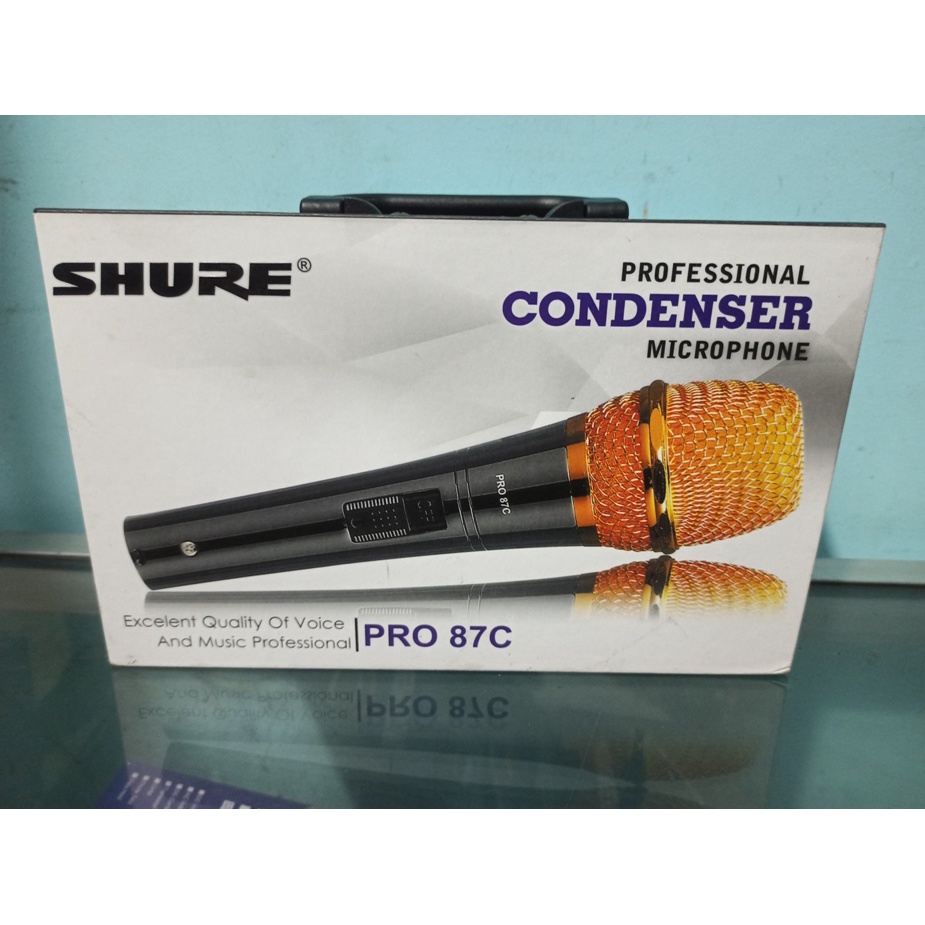 Microphone CONDENSER MIC Cable PROFESIONAL PEKA SENSITIF SHURE PRO 87C