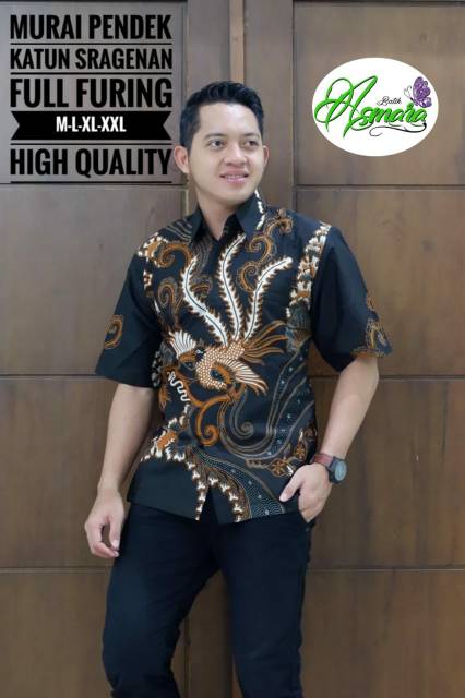 Kemeja Batik MURAI Lengan Panjang/Pendek Bahan Katun Sragenan Lapis Furing