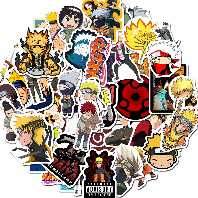 

50 Pcs Stiker Graffiti Naruto Tahan Air Untuk Laptop Skateboard Koper Sepeda Anak