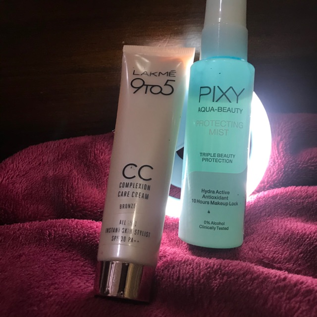 PRELOVED Lakme CC Complexion Care Cream shade Bronze & Pixy Protecting Mist