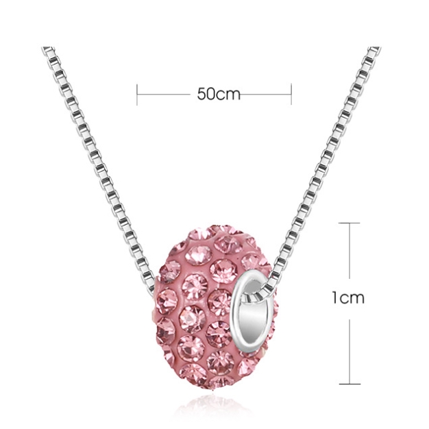 Kalung Stainless Crystal Bentuk Bola Diamond / Titanium Crystal Jewelry/ Perhiasan Wanita