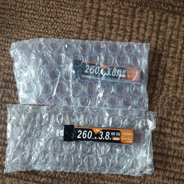 Baterai lihv crazepony 1s lipo battery 260mah 3,8v 30 c