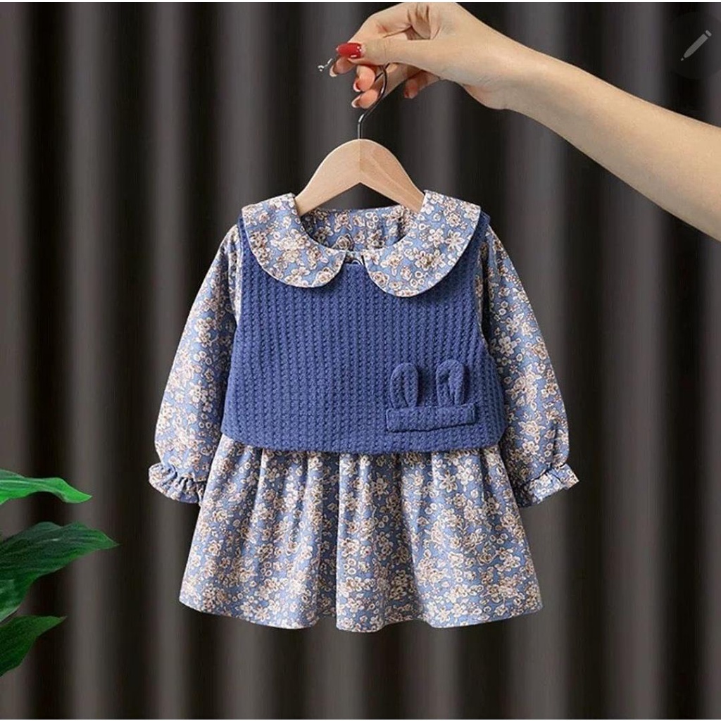 Dress Anak Perempuan Gea | Pakaian Bahan Katun Umur 1-6 Tahun