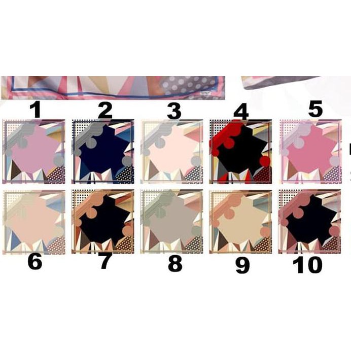 TERLARIS UMAMA VELVET MOTIF SATIN- ECER SEGI EMPAT PRINT JILBAB HIJAB SQUARE PROMO