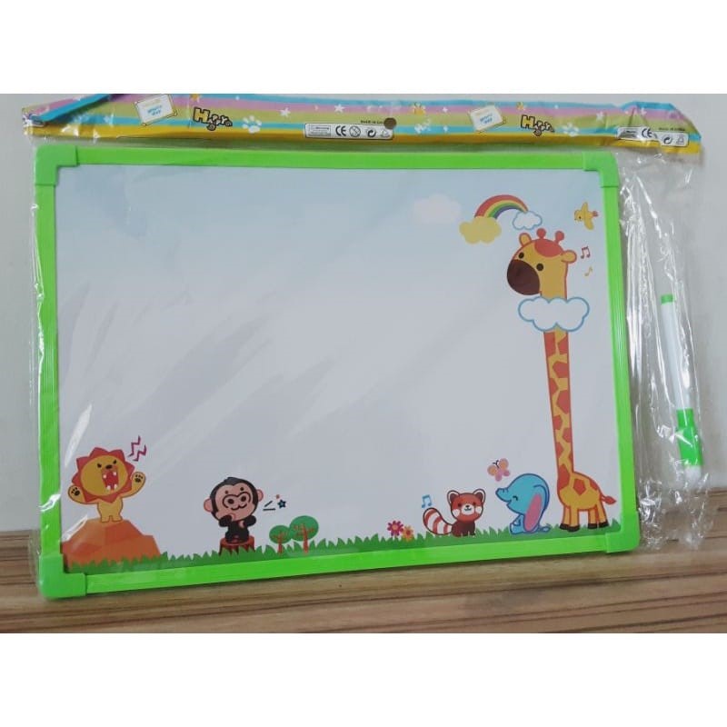 WHITE BOARD papan tulis magnet anak gratis spidol anak/ mainan anak ukuran 30x20cm